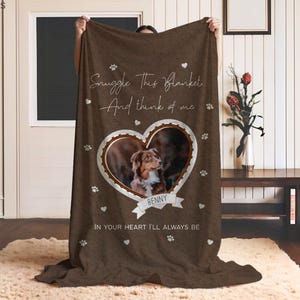 Custom Dog Memorial Blanket Using Pet Photo + Name Personalized Pet Memorial Gift Customize Dog Blankets Cat Picture Photo Blanket Mom Gift