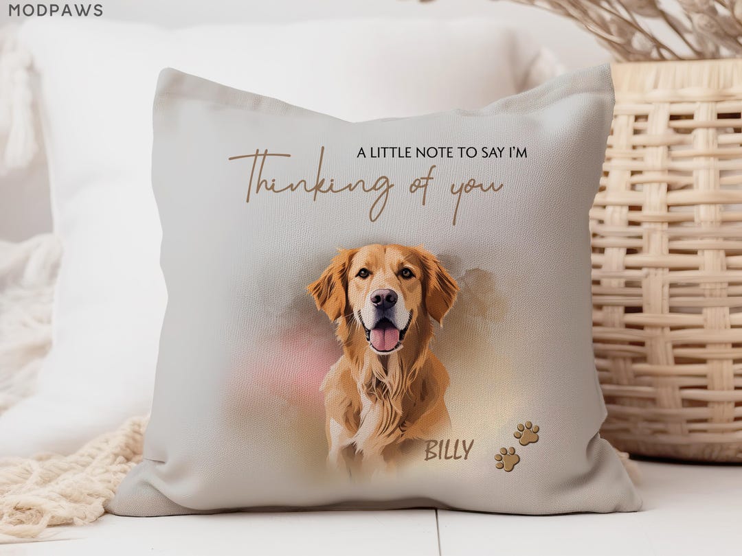 Custom Pet Memorial Pillow Using Pet Photo + Name Custom Dog Pet Pillow ...