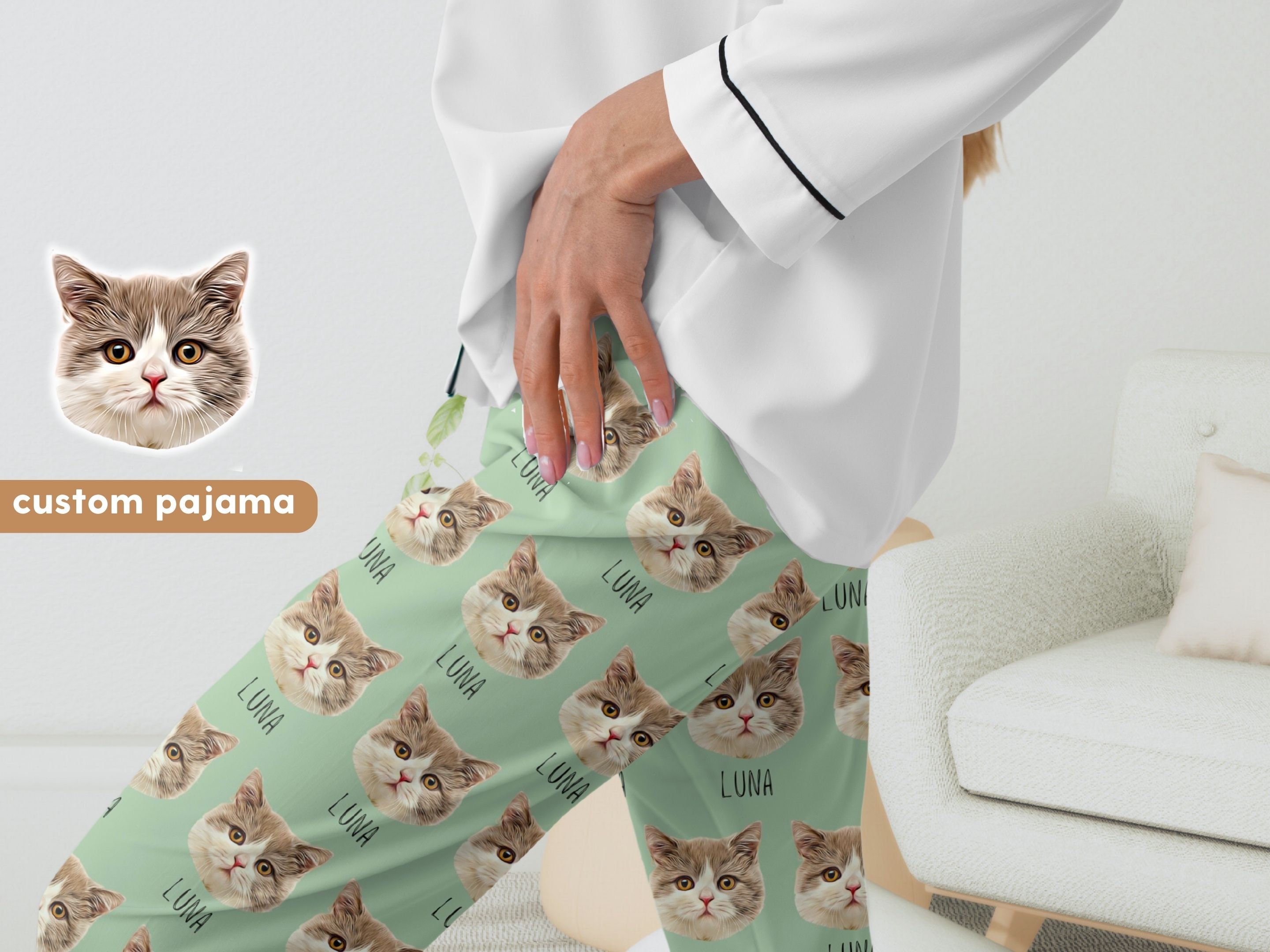 Mens Cat Pajamas Etsy Canada