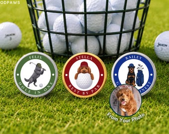 Custom Pet Photo Golf Ball Marker Engraved Stainless Steel Personalized Golfing Club Portrait Gift