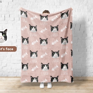 Individuelle Haustierdecke mit Haustierfoto + Name Personalisierte Hundedecke Gestalte Hundedecken Katzenbilddecke Haustier Fotodecke Hund Papa Geschenk