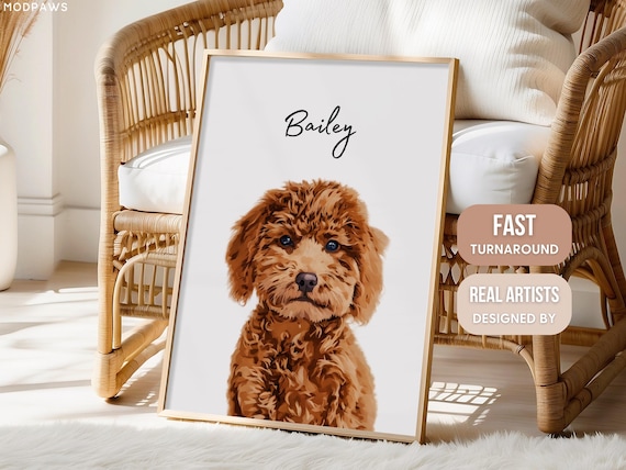 Custom Pet Portraits Using Pet Photo Personalized Digital Dog Portraits Cat Portraits Custom Dog Portraits Custom Pet Art Pet Drawing Poster