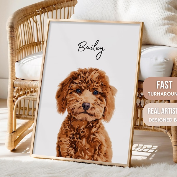 Custom Pet Portraits Using Pet Photo Personalized Digital Dog Portraits Cat Portraits Custom Dog Portraits Custom Pet Art Pet Drawing Poster