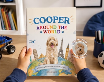 Personalized Dog Coloring Book from Photo | Custom Puppy Activity Book Gift for Kids