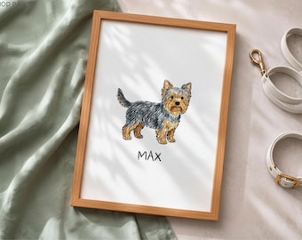 Custom Scribble Watercolor Dog Portraits From Photo | Personalized Digital Pet Memorial Art Painting