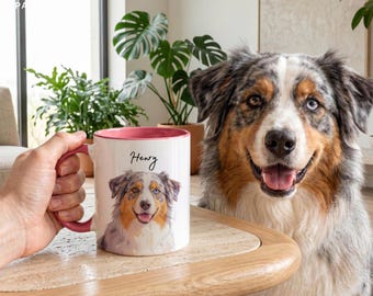 Taza personalizada para mascotas a partir de foto + nombre – Taza de café personalizada con foto de perro y gato, taza personalizada para mascotas, regalo para mamás perrunas, regalo para papás gatunos, taza para perros recién nacidos