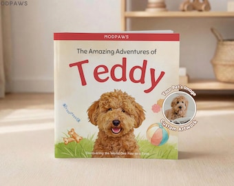 Libro personalizado para perros a partir de una foto de mascota + nombre Libro de fotos personalizado para niños con cuentos de gatos y perros Regalos personalizados para niños