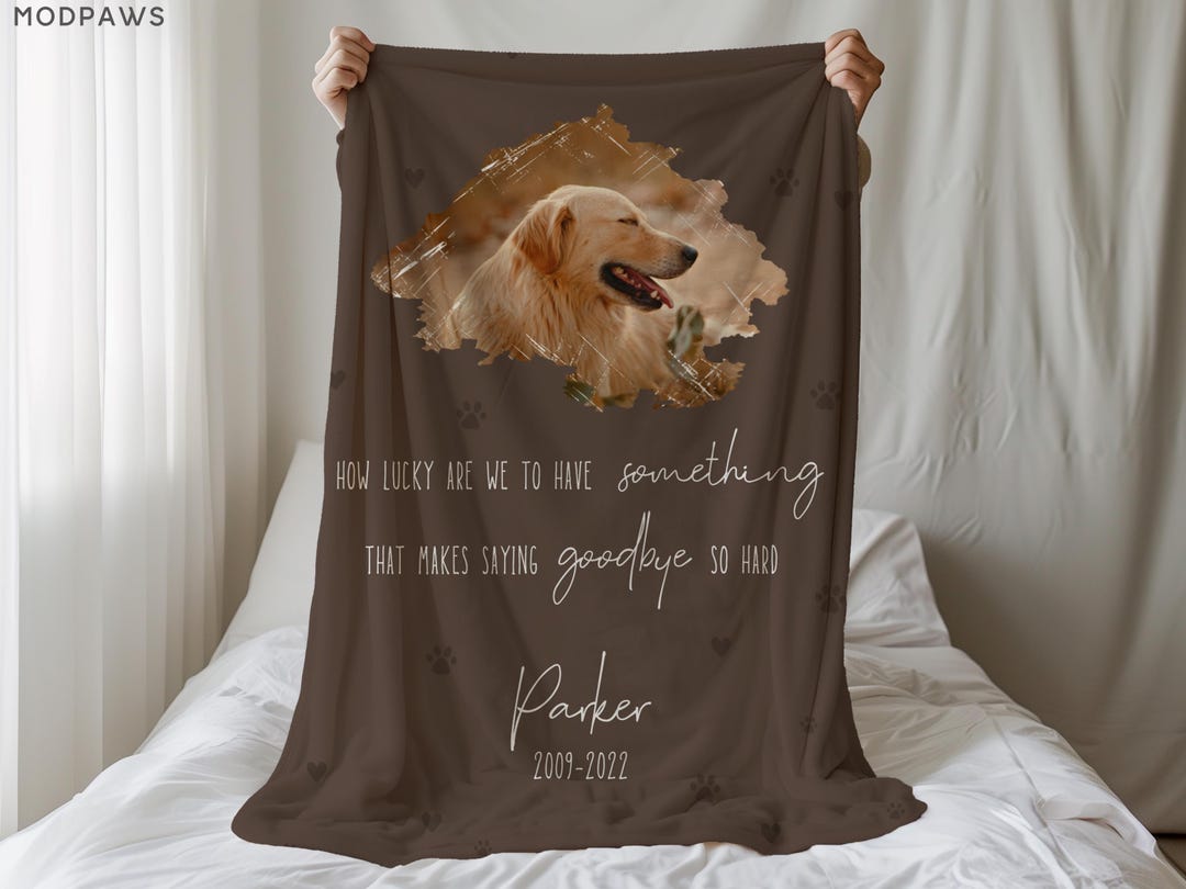 Custom Dog Memorial Blanket Using Pet Photo + Name Personalized Pet ...