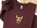 Custom EMBROIDERED Pet Sweater Using Pet Photo + Name Custom Dog Portrait Sweater Personalized Dog Pullover Sweatshirt Custom Cat Crewneck