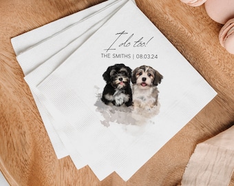 Tovaglioli da cocktail personalizzati per cani con foto di animali domestici + nome Tovaglioli per matrimonio personalizzati per cani Tovaglioli personalizzati per gatti per decorazioni di compleanno per cani da matrimonio