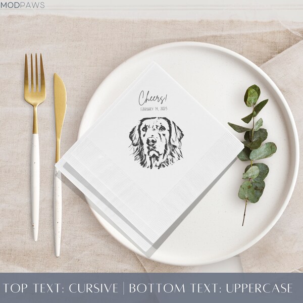 Dog Wedding Napkins Etsy