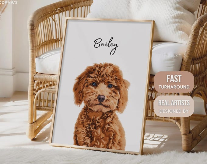 Custom Pet Portraits Using Pet Photo Personalized Digital Dog Portraits Cat Portraits Custom Dog Portraits Custom Pet Art Pet Drawing Poster