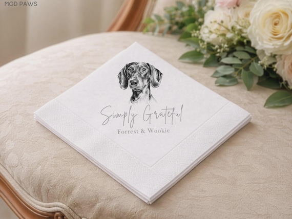 Custom Dog Wedding Napkins Using Pet Photo Personalized Dog Cocktail Wedding Serviettes Custom Cat Napkins Dog Napkins Birthday Decorations