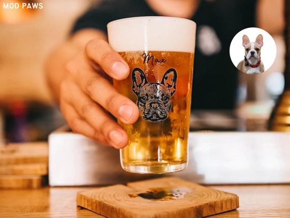 Bicchieri da birra personalizzati per cani utilizzando la foto dell'animale  domestico nome Bicchieri da pinta