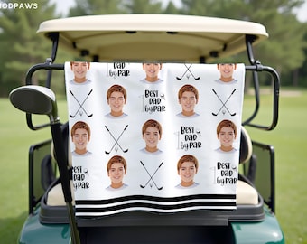 Benutzerdefiniertes Foto-Golf-Tuch Personalisierte Gesichts-Golf-Tücher Bester Vater durch Par-Tuch Benutzerdefinierte Haustier-Hund Golf-Tücher Geschenke für Väter Golf-Liebhaber-Geschenk
