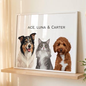 Custom Pet Portraits Using Pet Photo Personalized Digital Dog Portraits ...