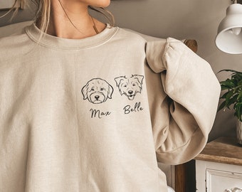 Custom Pet Sweater Custom Dog Portrait Sweater Personalized Dog Pullover Dog Sweatshirt Dog Mom Gift Custom Cat Shirt Dog Lover Sweatshirt