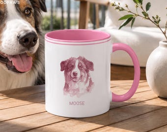 Personalized Classic Style Pet Photo Mug Custom Dog Picture Ceramic Drinkware Present Name Art