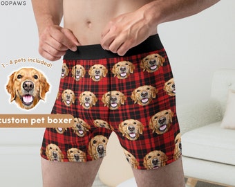 Custom Pet Boxers Using Pet Photo Personalized Dog Men's Underwear Mens Undies for Men Undergarments Cat Briefs Womens Boxers Boys Underwear