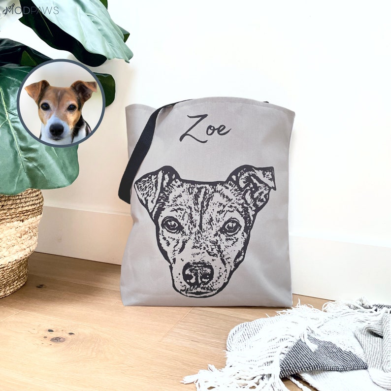 Custom Pet Bag Using Pet Photo Name Custom Dog Tote Bag Personalized Dog Bag Personalized Dog Travel Bag Custom Cat Tote Bag Dog Bag image 2