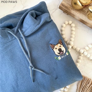 Sweat à capuche brodé personnalisé avec photo de l'animal de compagnie + nom Sweat à capuche personnalisé pour chien Sweat à capuche personnalisé pour chien Sweat à capuche personnalisé pour animal de compagnie