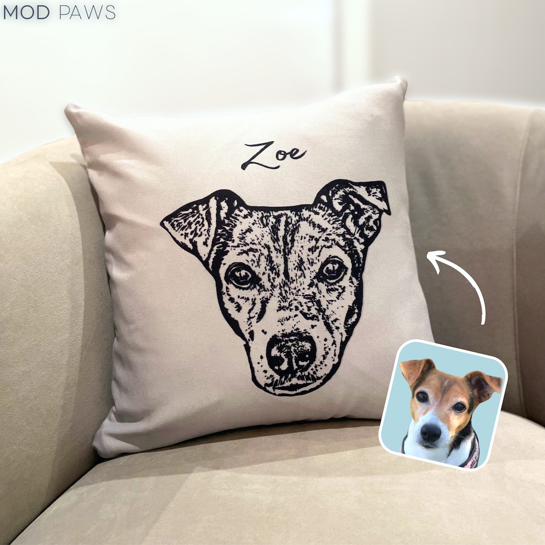 Custom Pet Pillow Using Pet Photo Name Custom Dog Pillow Personalized