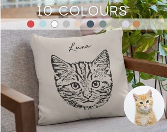 Custom Pet Pillow Using Pet Photo + Name Custom Cat Pillow Personalized Cat Pillows Cases Cat Picture Pillow Pet Picture Pillow