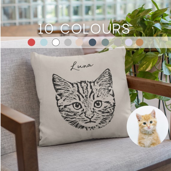 Custom Cat Pillow Using Pet Photo + Name, Custom Pet Pillow