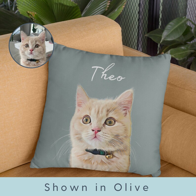 Custom Pet Pillow Using Pet Photo Name Custom Cat Dog Pillow Etsy