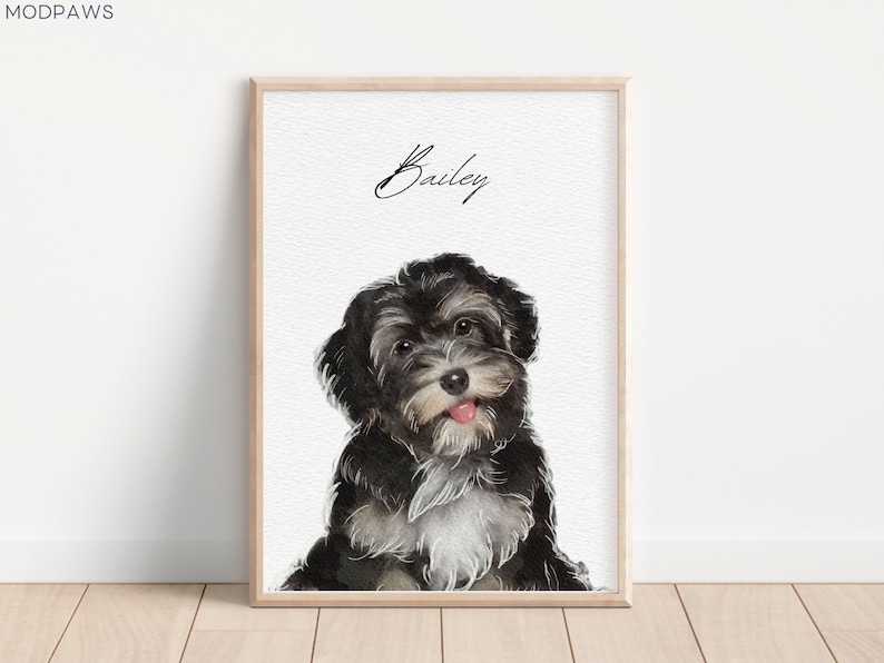 Custom Watercolor Portraits Using Pet Photo Personalized Digital Dog Portraits Cat Portraits Custom Dog Portraits Custom Pet Memorial Art image 1