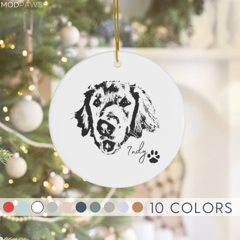 Personalized Pet Ornament Using Pet's Photo + Name - Custom Ornament Christmas Dog Ornament Personalized Dog Ornament Custom Dog Ornament 