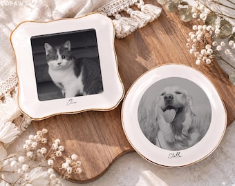 Individuell gestaltete Schmuckschale für Haustiere mit Foto, personalisiertes Hundeporträt, Ringschale, Katzen-Schmuckhalter