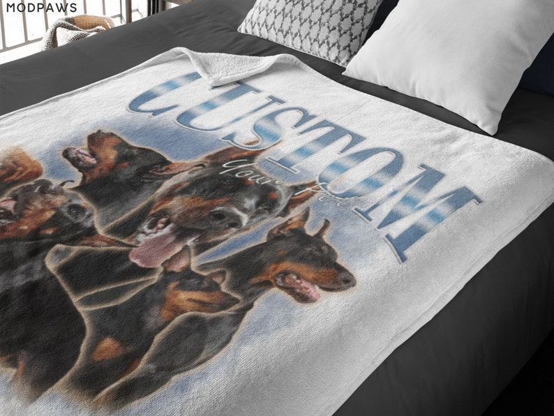 Custom Pet Blanket Using Pet Photo Name Custom Dog Blanket Personalized Dog Blankets Cat Picture Blanket Pet Photo Blanket Dog Dad Gift zdjęcie 4