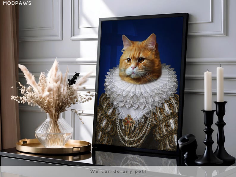 Custom Royal Pet Portraits Using Pet Photo Personalized Digital Dog Cat Pet Custom Pet Art Personalized King or Queen Pet Art Royalty image 3