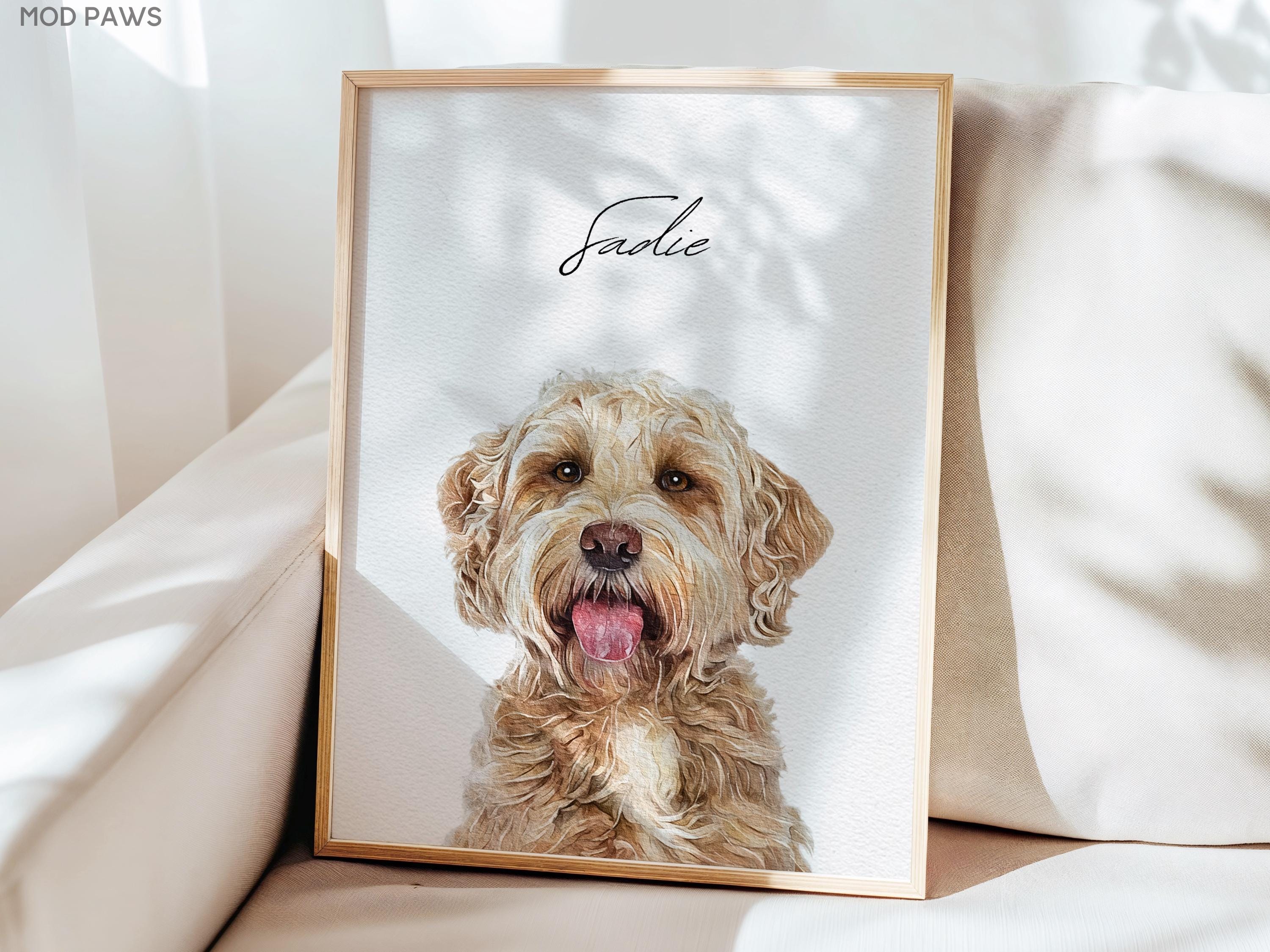 Custom Watercolor Pet Portrait Using Pet Photo Personalized Dog ...