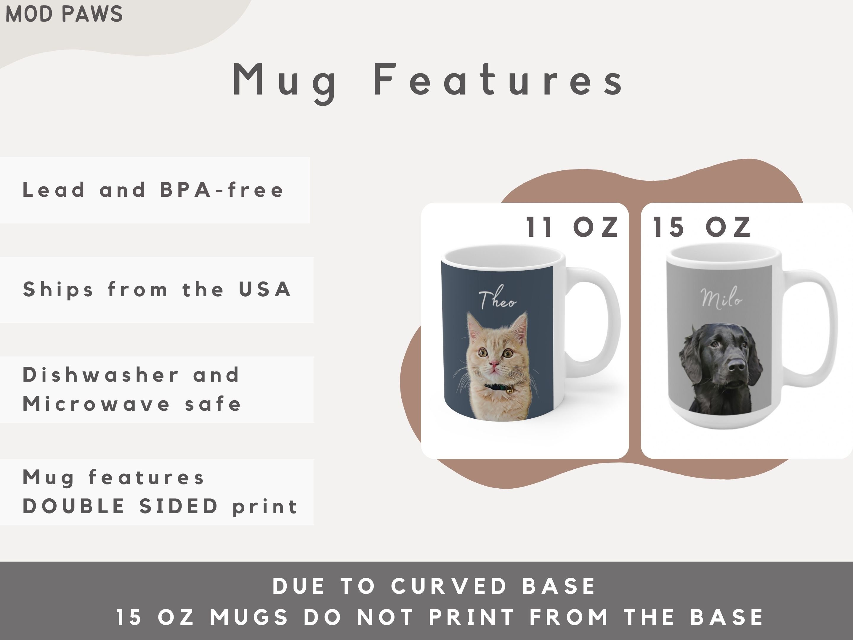 Powergift Tazza In Ceramica Con Cane Carlino (Mops) – 330 Ml – Stampa Fronte/Retro – Divertente Tazza Da Caffè Per Animali - 4