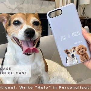 Custom Pet Phone Case Using Pet Photo Name Custom Dog Phone Case Custom Cat Phone Case Personalized Phone Case Drawing Dog Memorial Gift image 7
