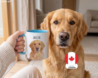Custom Watercolor Pet Memorial Mug Personalized Dog Cat Photo Remembrance Gift