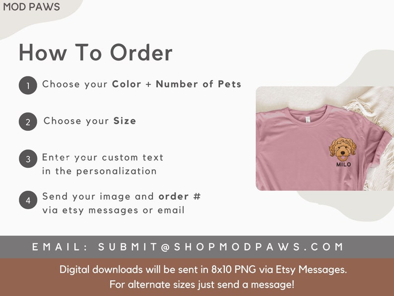 Custom EMBROIDERED Pet Shirt Pet Photo Name Custom Dog Shirt Personalized Dog Shirt Custom Dog T Shirts Custom Cat Shirt T-Shirts Bild 8