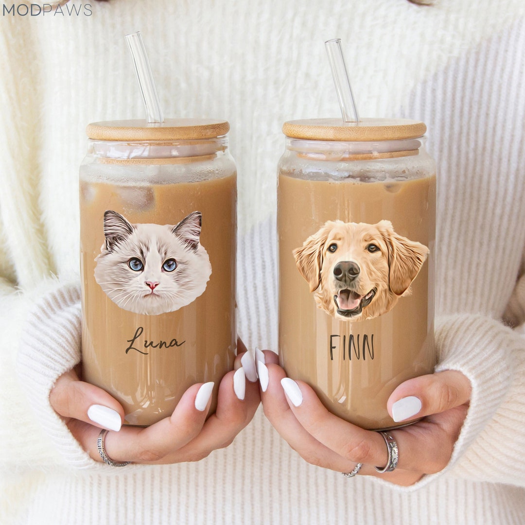 Custom Dog Beer Can Glass With Bamboo Lid, Dog Mom Glass Mug, Dog Lover ...