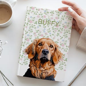 Diario con copertina rigida personalizzata con foto e nome dell'animale domestico. Diario con copertina rigida personalizzata per cani. Diario personalizzato. Planner personalizzato. Copertina per quaderno con gatto.