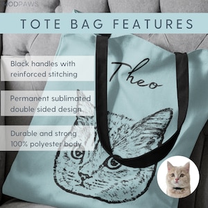 Custom Pet Bag Using Pet Photo Name Custom Dog Tote Bag Personalized Dog Bag Personalized Dog Travel Bag Custom Cat Tote Bag Dog Bag image 6