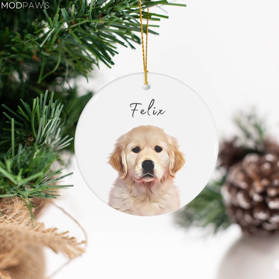 Personalized Pet Ornament Using Pet's Photo Name Custom Ornament