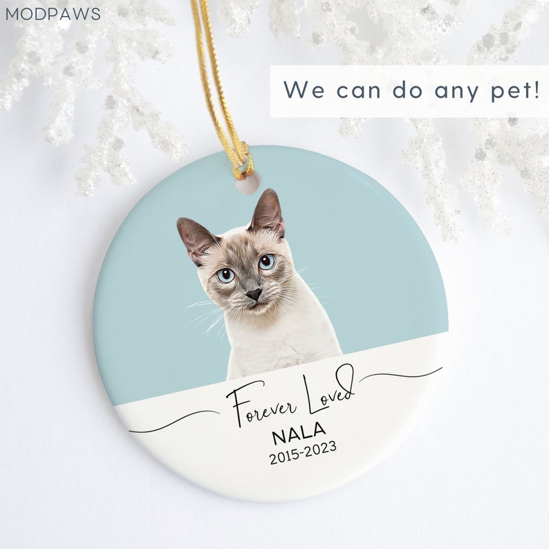 Personalized Pet Memorial Watercolor Ornament Using Pet's Photo + Name ...