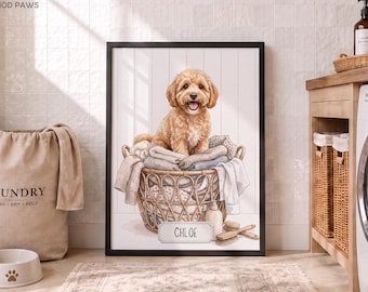Custom Watercolor Pet Laundry Portraits Personalized Digital Dog Art Cat Paintings Memorial Canvas Keepsakes