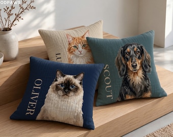 Individuell gewebte Kissenbezüge mit Haustierfoto – personalisiertes Erinnerungsgeschenk für Hunde- und Katzenliebhaber