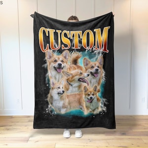 Personalisierte Haustierdecke mit Haustierfoto + Name Personalisierte Hundedecke Personalisierte Hundedecke Katzenbilddecke Haustier Fotodecke Hund Papa Geschenk