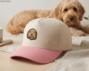 Custom Embroidered Pet Two-Tone 5 Panel Baseball Cap Personalized Cat or Dog Baseball Cap