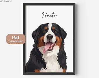 Custom Pet Portrait from Photo | Personalized Dog Art | Custom Cat Portrait | Pet Memorial Gift | Gift for Dog Lover | Custom Pet Painting