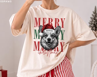 Custom Comfort Colors® Vintage Bootleg Pet Portrait T-Shirt Dog Picture Shirt Personalized Pet Photo Christmas Gift